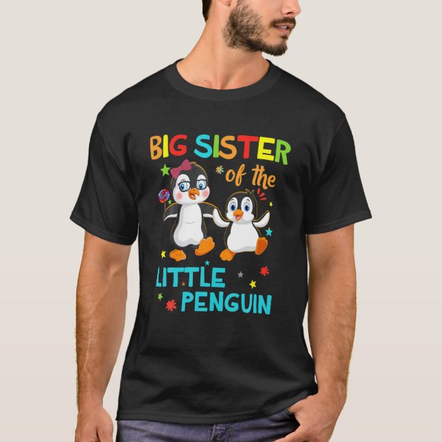 Big Sister Of Little Penguin Birthday Family Shirt (Front)