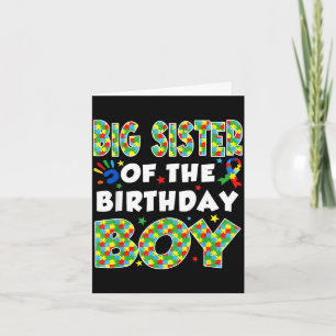 Big sister of the bday boy autism awareness puzzle card
