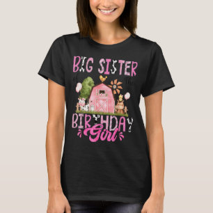 Big Sister Of The Birthday Girl Cute Farm Cow Birt T-Shirt