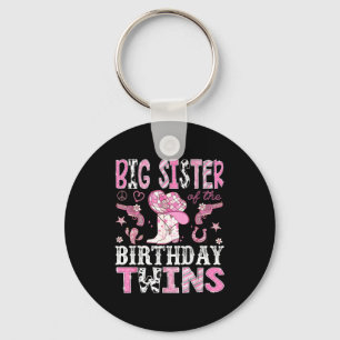 Big Sister Of The Birthday Twins Nk Rodeo Cowgirl Key Ring