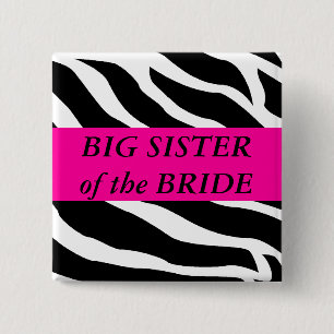 Big Sister Of The Bride 15 Cm Square Badge