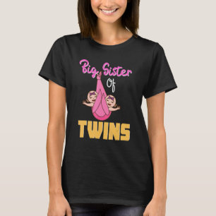 Big Sister Of Twins New Sister Announcement Sibli T-Shirt