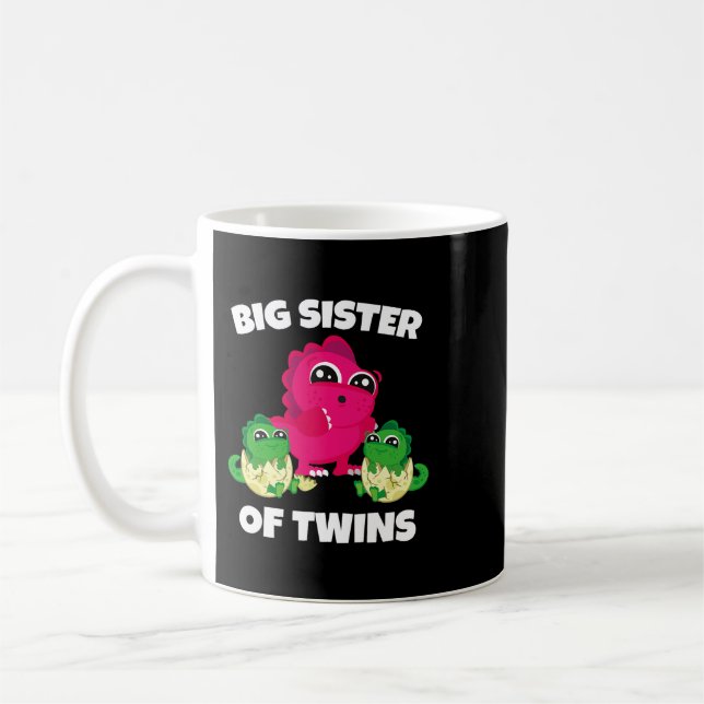 Big Sister Of Twins New Sister Sibling Coffee Mug (Left)