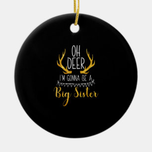Big Sister Oh Deer Baby Announcement Cute Ornament