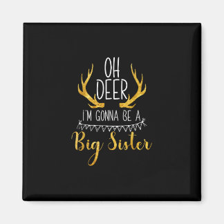 Big Sister Oh Deer Baby Announcement Cute Style Magnet