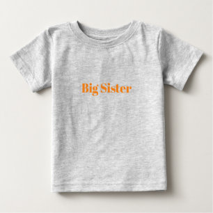 Big Sister orange custom name Baby T-Shirt