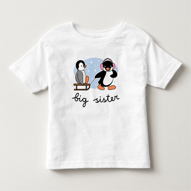 Big Sister Penguin Toddler T-Shirt (Front)