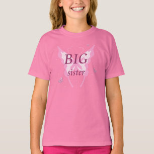 BIG sister pink butterfly girl's t-shirt