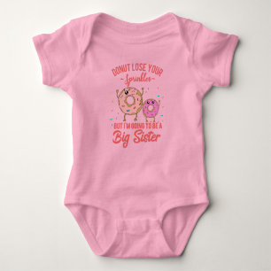 Big Sister Pink Doughnut Baby Announcement Baby Bodysuit