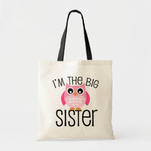 Big Sister Pink Owl Tote Bag