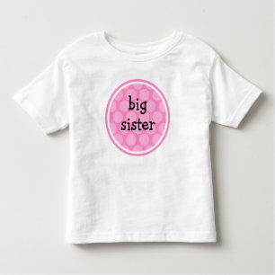 Big Sister Pink Polka Dot Circle Toddler T-Shirt