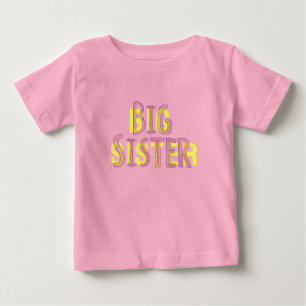 Big sister pink text with patterns baby T-Shirt