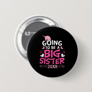 Big Sister Pink Unicorn Hearts 6 Cm Round Badge