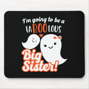 Big Sister Pregnancy Announcement Cute Ghost Girls Mouse Pad