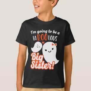Big Sister Pregnancy Announcement Cute Ghost Girls T-Shirt