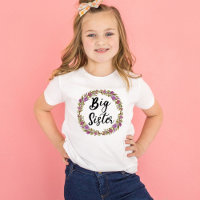 Big Sister Purple Flower Wreath Girls'