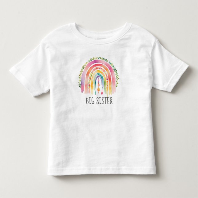 Big Sister Rainbow matching outfit Toddler T-Shirt (Front)