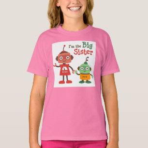 Big Sister - Retro Robot family t-shirts for girls
