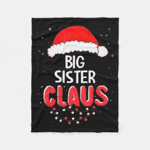 Big Sister Santa Claus Christmas Matching Costume  Fleece Blanket