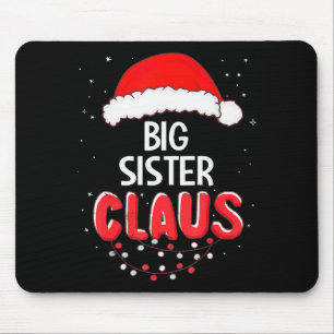 Big Sister Santa Claus Christmas Matching Costume Mouse Pad