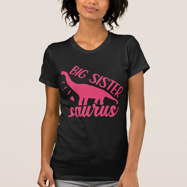 Big Sister Saurus in Pink T-Shirt (Front)