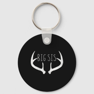Big Sister Shirt - Big Sis Deer Antlers Hunting  Key Ring