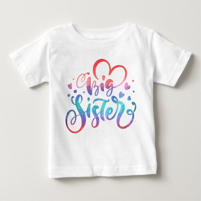 Big Sister, Siblings Colourful Baby T-Shirt (Front)