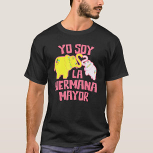 Big Sister Spanish Hermana Mayor Cute Elephant Gir T-Shirt