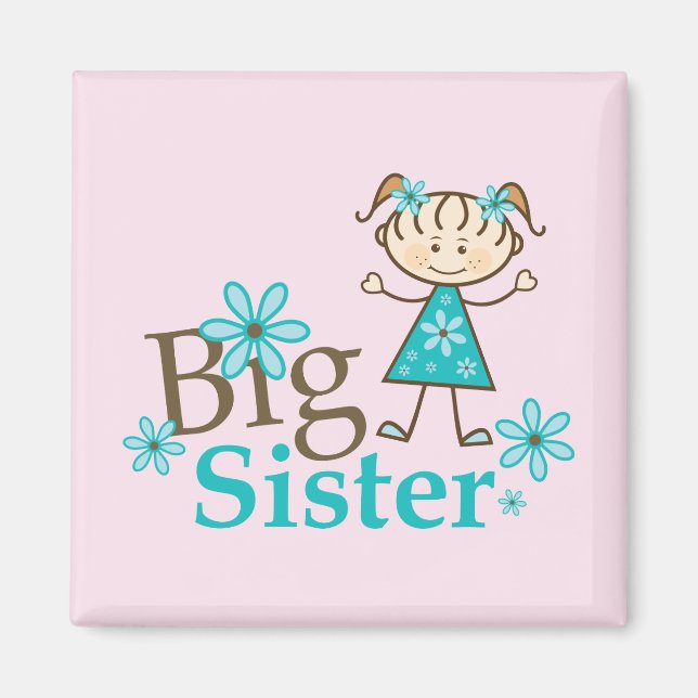 Big Sister Stick Figure Magnet (Front)