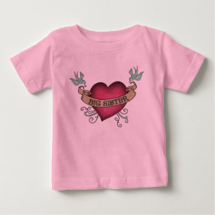 Big Sister Tattoo Heart Baby T-Shirt