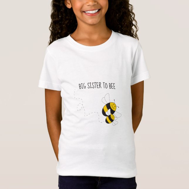 Big sister to be bee bumblebee t-shirt for girls (Front)