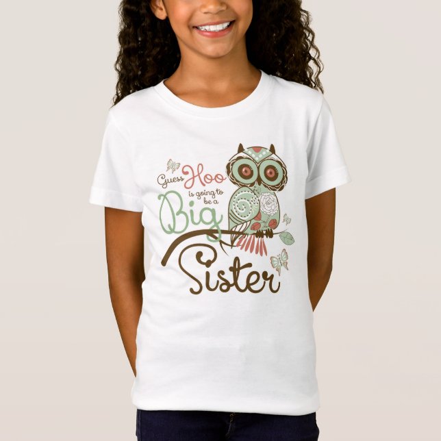 Big Sister To Be Owl T-Shirt (Front)