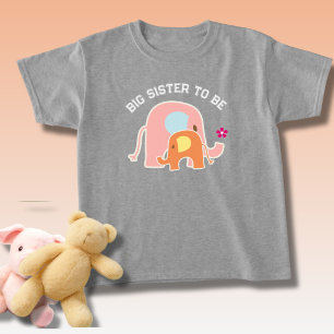 Big Sister To Be Pink Elephant  T-Shirt