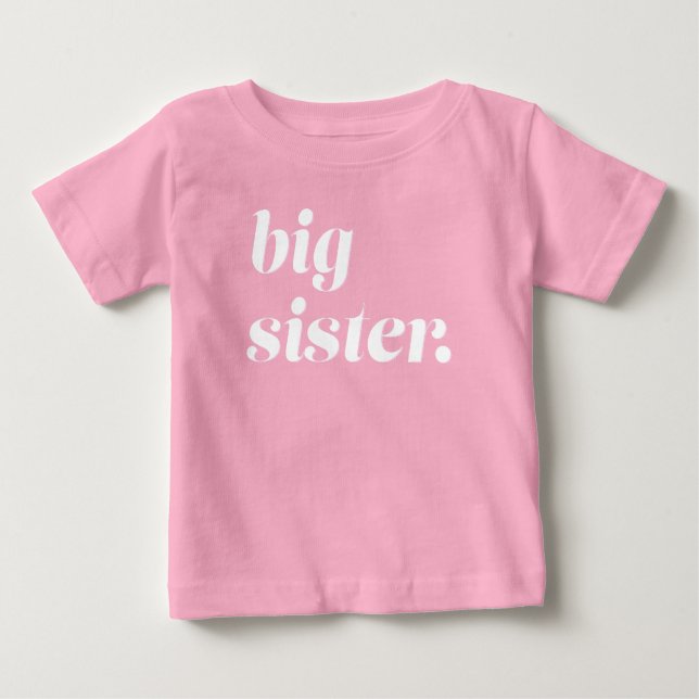 Big Sister To Be Pregnancy Announcement Reveal Baby T-Shirt (Front)