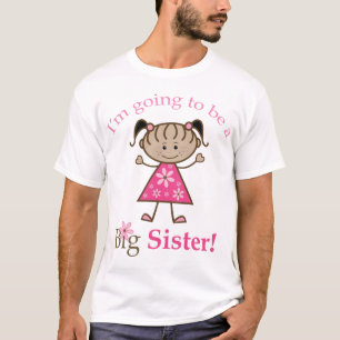 Big Sister To Be Stick Figure Girl Ethnic T-Shirt