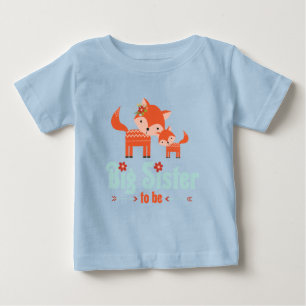 Big Sister to Be Woodland Foxes Baby T-Shirt
