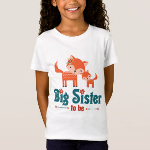 Big Sister to Be Woodland Foxes T-Shirt