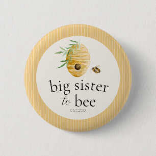 Big Sister To Bee Bumblebee Baby Shower Family  6 Cm Round Badge