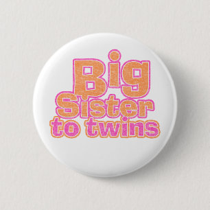 Big Sister to Twins 6 Cm Round Badge