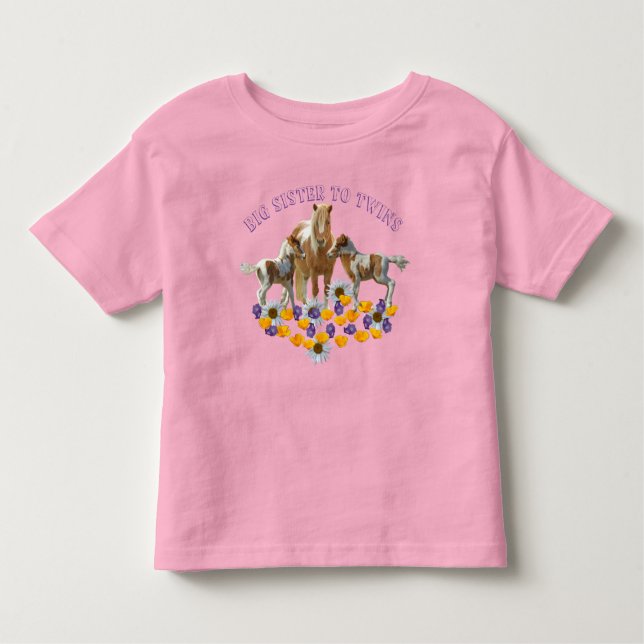 BIG SISTER TO TWINS TODDLER T-Shirt (Front)