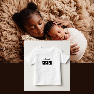 Big Sister Typography Pregnancy Announcement Toddler T-Shirt