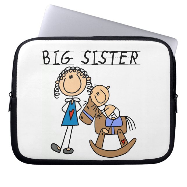 Big Sister With Baby Brother Gifts Laptop Sleeve (Front)