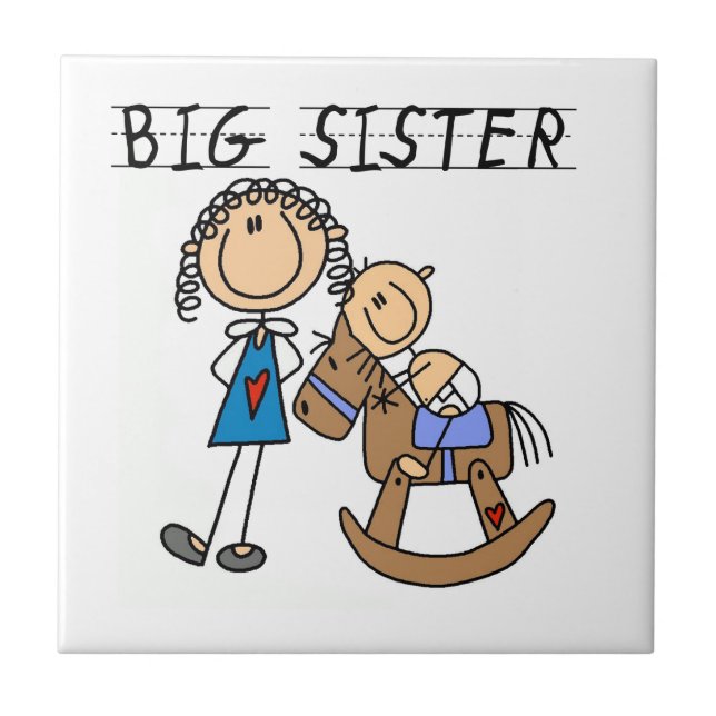 Big Sister With Baby Brother Gifts Tile (Front)