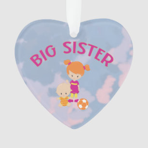 Big Sister with Baby Brother Heart Christmas Tree Ornament