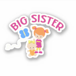 Big Sister with Baby Sister Custom-Cut Sticker