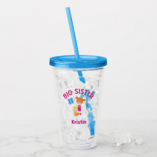 Big Sister with Baby Sister Personalised Acrylic Tumbler