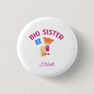 Big Sister with Baby Sister Personalised Button