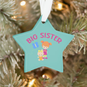 Big Sister with Baby Sister Personalized Star Ornament