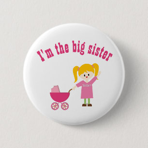 Big Sister With Cute Cartoon Art 6 Cm Round Badge