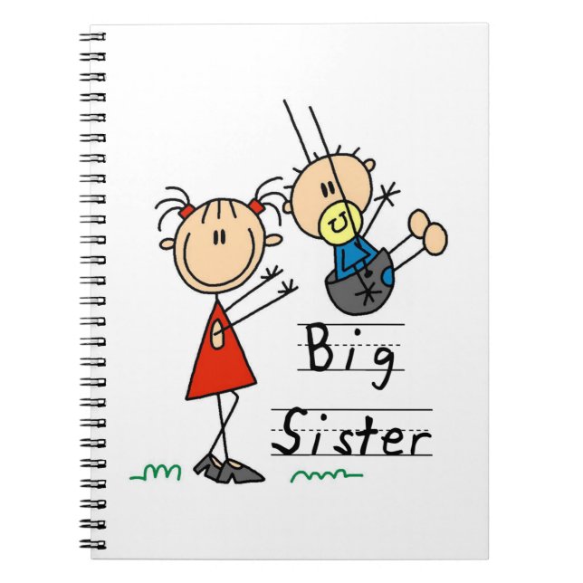 Big Sister with Little Brother Gifts Spiral Notebook (Front)